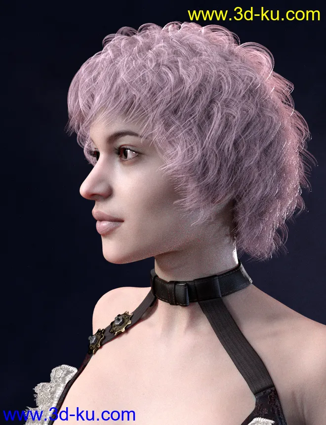 Ava Hair for Genesis 8 Females模型的图片10