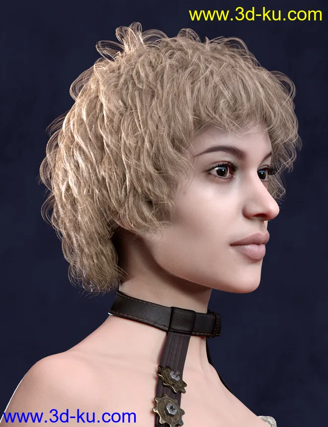 Ava Hair for Genesis 8 Females模型的图片12
