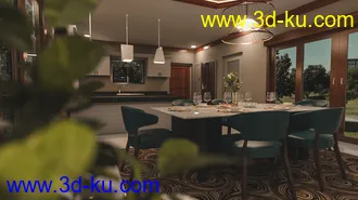 3D打印模型Avil Kitchen Dining Room的图片