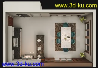 3D打印模型Avil Kitchen Dining Room的图片