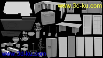 3D打印模型Avil Kitchen Dining Room的图片