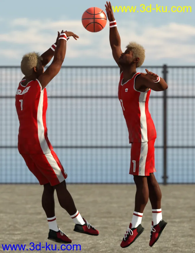 Basketball Poses for Genesis 8 and 8.1 Male模型的图片2