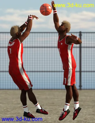 3D打印模型Basketball Poses for Genesis 8 and 8.1 Male的图片