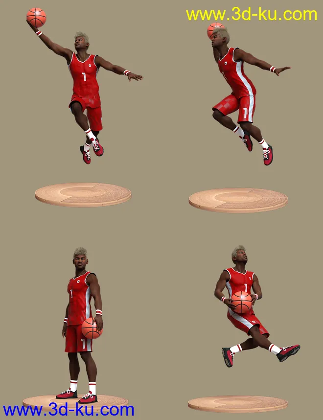 Basketball Poses for Genesis 8 and 8.1 Male模型的图片4