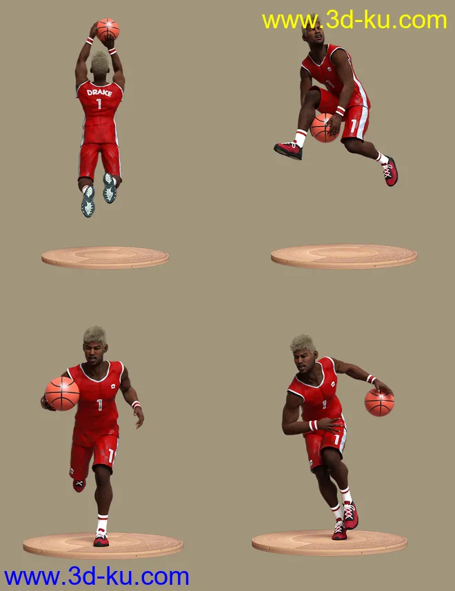 Basketball Poses for Genesis 8 and 8.1 Male模型的图片5
