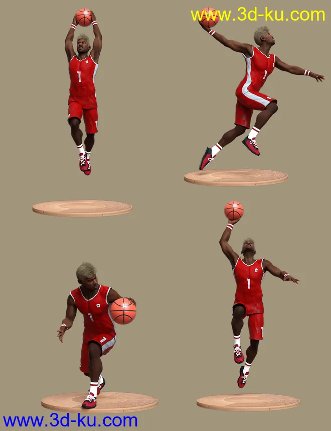 Basketball Poses for Genesis 8 and 8.1 Male模型的图片6