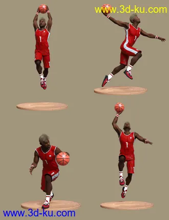 3D打印模型Basketball Poses for Genesis 8 and 8.1 Male的图片