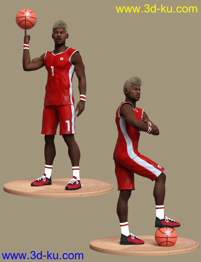 Basketball Poses for Genesis 8 and 8.1 Male模型的图片7