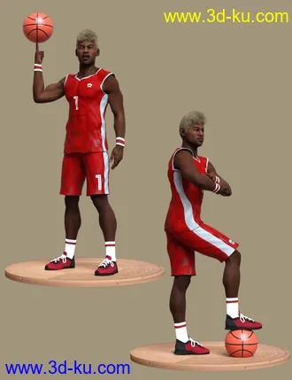 3D打印模型Basketball Poses for Genesis 8 and 8.1 Male的图片