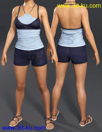 3D打印模型Be Carefree Outfit for Genesis 8 Female(s)的图片