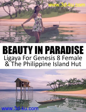 3D打印模型Beauty In Paradise - Ligaya And The Philippine Island Hut - Genesis 8 Female的图片
