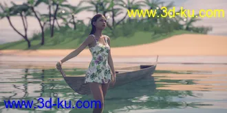 3D打印模型Beauty In Paradise - Ligaya And The Philippine Island Hut - Genesis 8 Female的图片