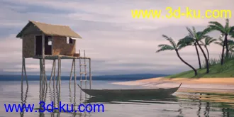 3D打印模型Beauty In Paradise - Ligaya And The Philippine Island Hut - Genesis 8 Female的图片
