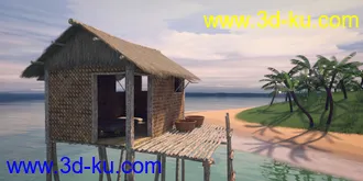 3D打印模型Beauty In Paradise - Ligaya And The Philippine Island Hut - Genesis 8 Female的图片