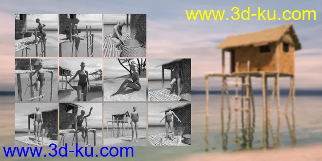 Beauty In Paradise - Ligaya And The Philippine Island Hut - Genesis 8 Female模型的图片16
