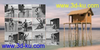 3D打印模型Beauty In Paradise - Ligaya And The Philippine Island Hut - Genesis 8 Female的图片