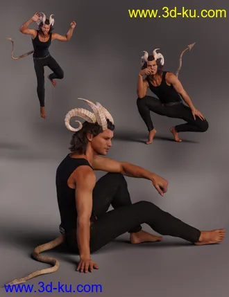 3D打印模型Bedeviled Poses for Torment 8.1 and Genesis 8.1 Male的图片