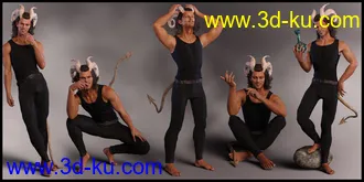 3D打印模型Bedeviled Poses for Torment 8.1 and Genesis 8.1 Male的图片