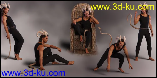 Bedeviled Poses for Torment 8.1 and Genesis 8.1 Male模型的图片3