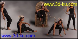 3D打印模型Bedeviled Poses for Torment 8.1 and Genesis 8.1 Male的图片