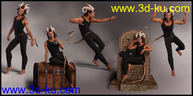 Bedeviled Poses for Torment 8.1 and Genesis 8.1 Male模型的图片5