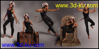 3D打印模型Bedeviled Poses for Torment 8.1 and Genesis 8.1 Male的图片