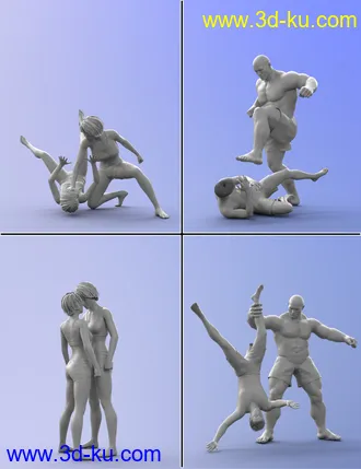 3D打印模型Big vs Little Poses for Genesis 8的图片