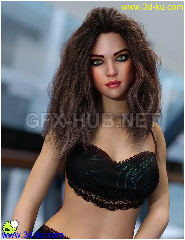 Biscuits Kit Hair with dForce for Genesis 8 Female模型的图片1