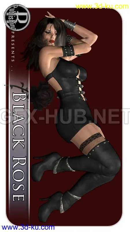 Black Rose Gothic Clothing for V4模型的图片1