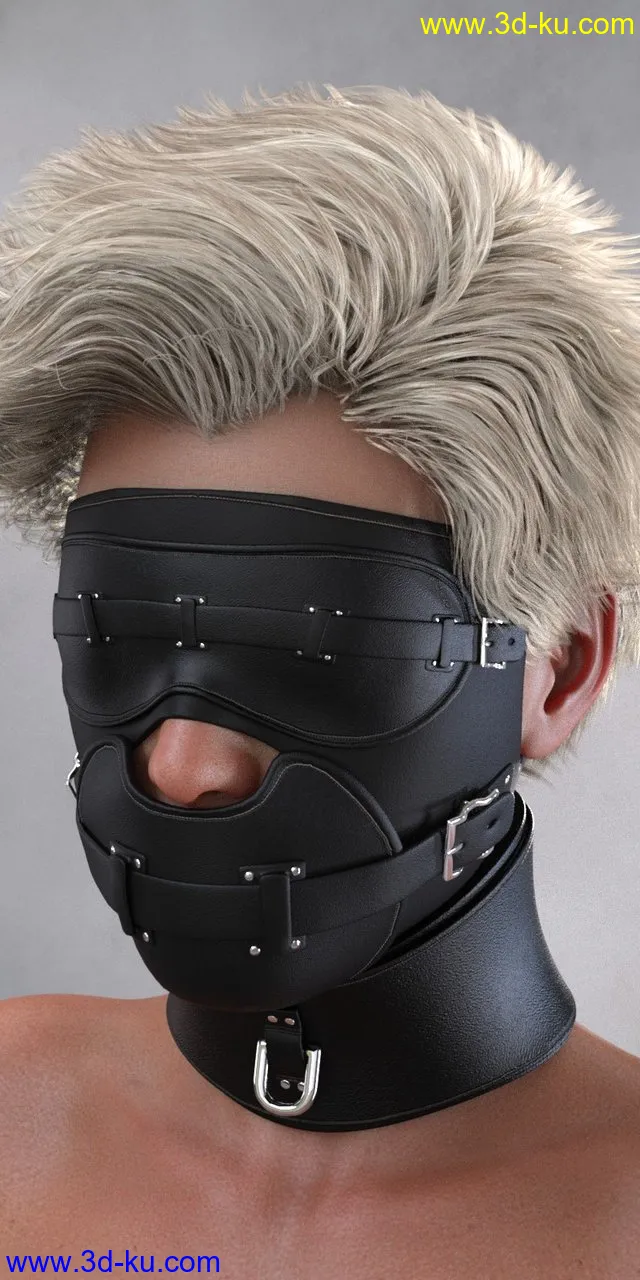 Blindfold Mask And Posture Collar模型的图片1