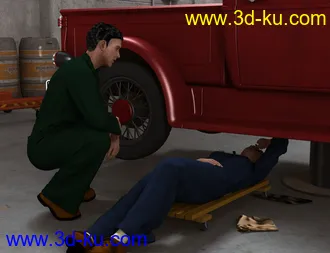 3D打印模型Blue Collar Basics Coveralls for Genesis 2 Males and Females Bundle的图片