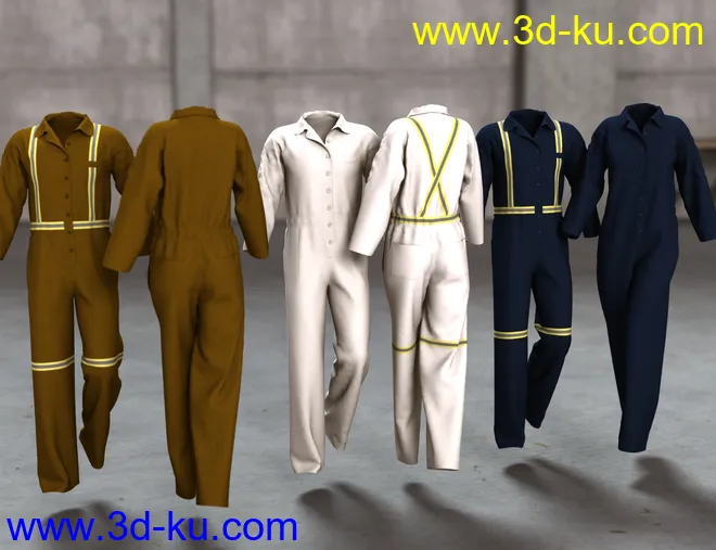 Blue Collar Basics Coveralls for Genesis 2 Males and Females Bundle模型的图片4