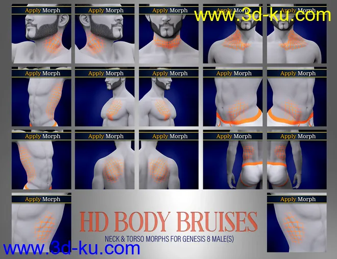 Body Bruises Morphs for Genesis 8 Male(s)模型的图片6