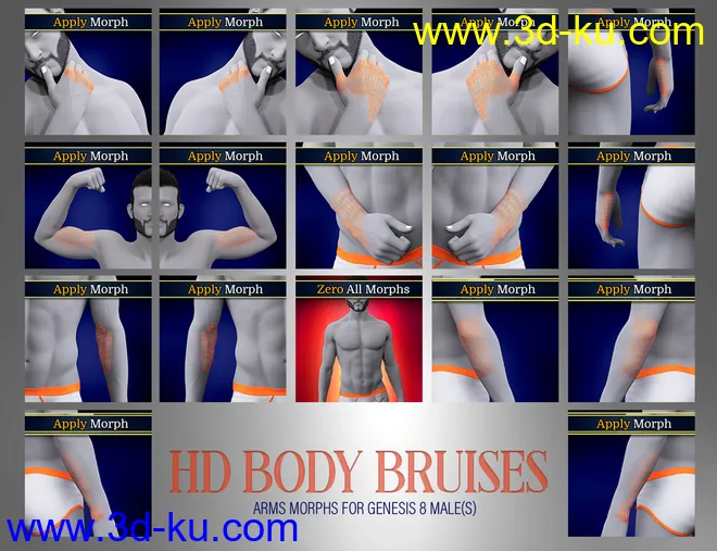 Body Bruises Morphs for Genesis 8 Male(s)模型的图片8
