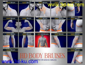 3D打印模型Body Bruises Morphs for Genesis 8 Male(s)的图片