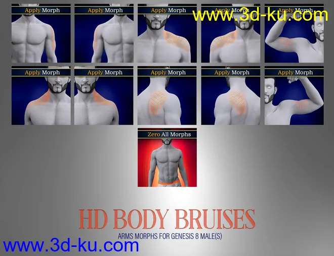 Body Bruises Morphs for Genesis 8 Male(s)模型的图片9