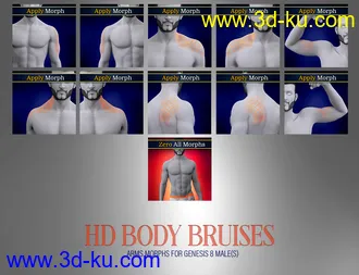 3D打印模型Body Bruises Morphs for Genesis 8 Male(s)的图片