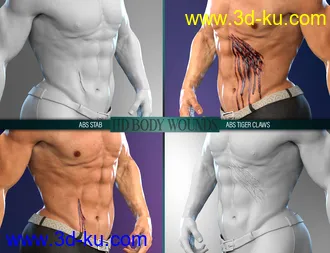 Body Wounds HD Morphs for Genesis 8 Male(s)模型的图片5