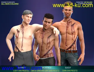 3D打印模型Body Wounds HD Morphs for Genesis 8 Male(s)的图片