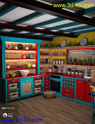 3D打印模型Boho Cottage - The Kitchen的图片