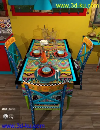 3D打印模型Boho Cottage - The Kitchen的图片