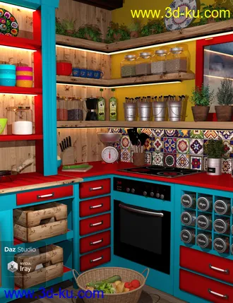 3D打印模型Boho Cottage - The Kitchen的图片