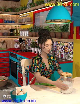 3D打印模型Boho Cottage - The Kitchen的图片
