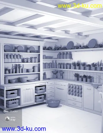 3D打印模型Boho Cottage - The Kitchen的图片