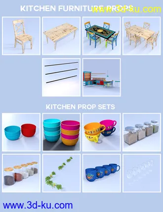 3D打印模型Boho Cottage - The Kitchen的图片