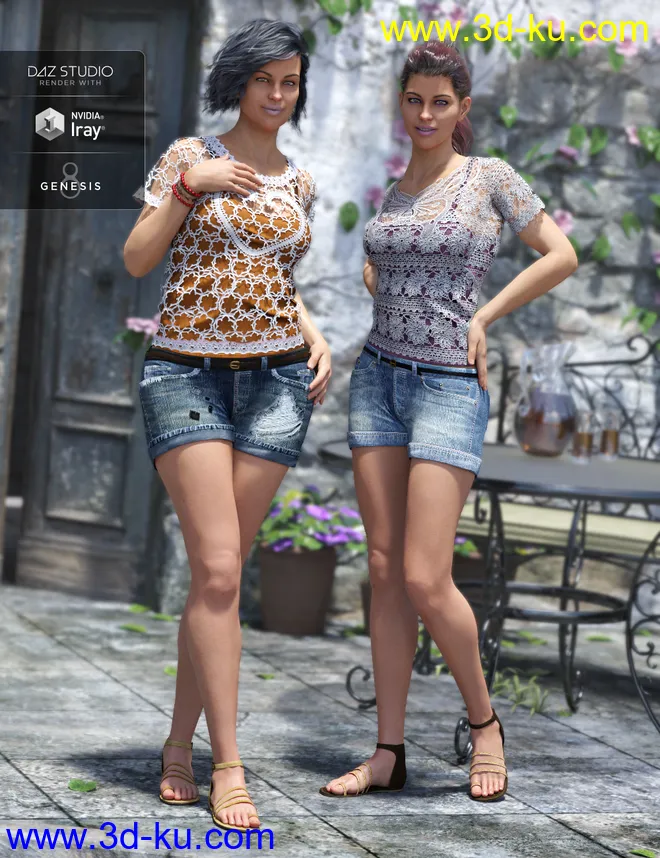Boho Short Outfit Textures模型的图片1