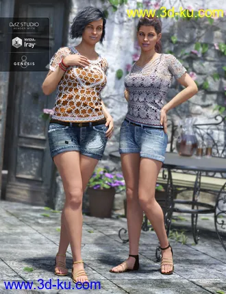3D打印模型Boho Short Outfit Textures的图片
