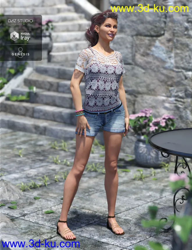 Boho Short Outfit Textures模型的图片2