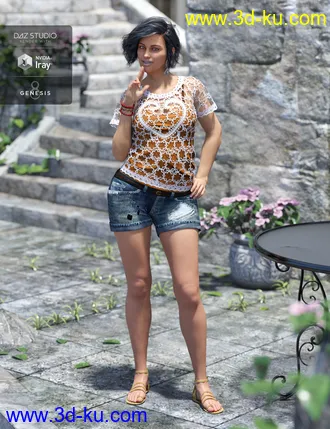 3D打印模型Boho Short Outfit Textures的图片