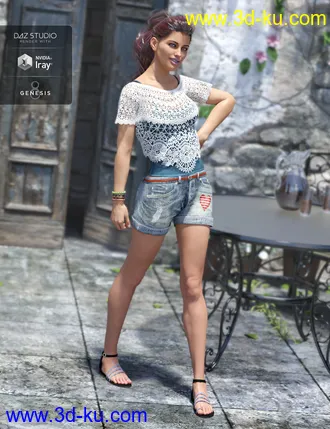 3D打印模型Boho Short Outfit Textures的图片